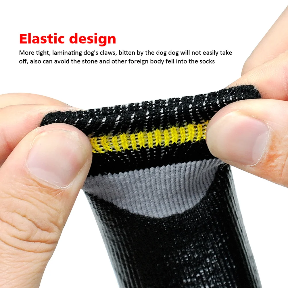 

1Set Pet Dogs Waterproof Winter Shoes Rubber Booties Socks Anti-Slip Rain Snow Dog Puppies Size 1 Black Winter Shoes