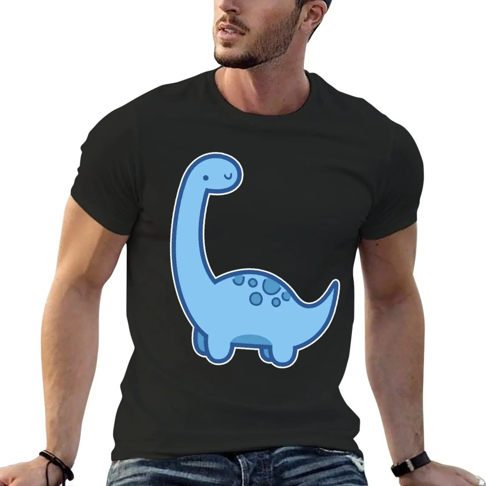 

Cute Dino T-Shirt hippie clothes plus sizes black t shirts for men