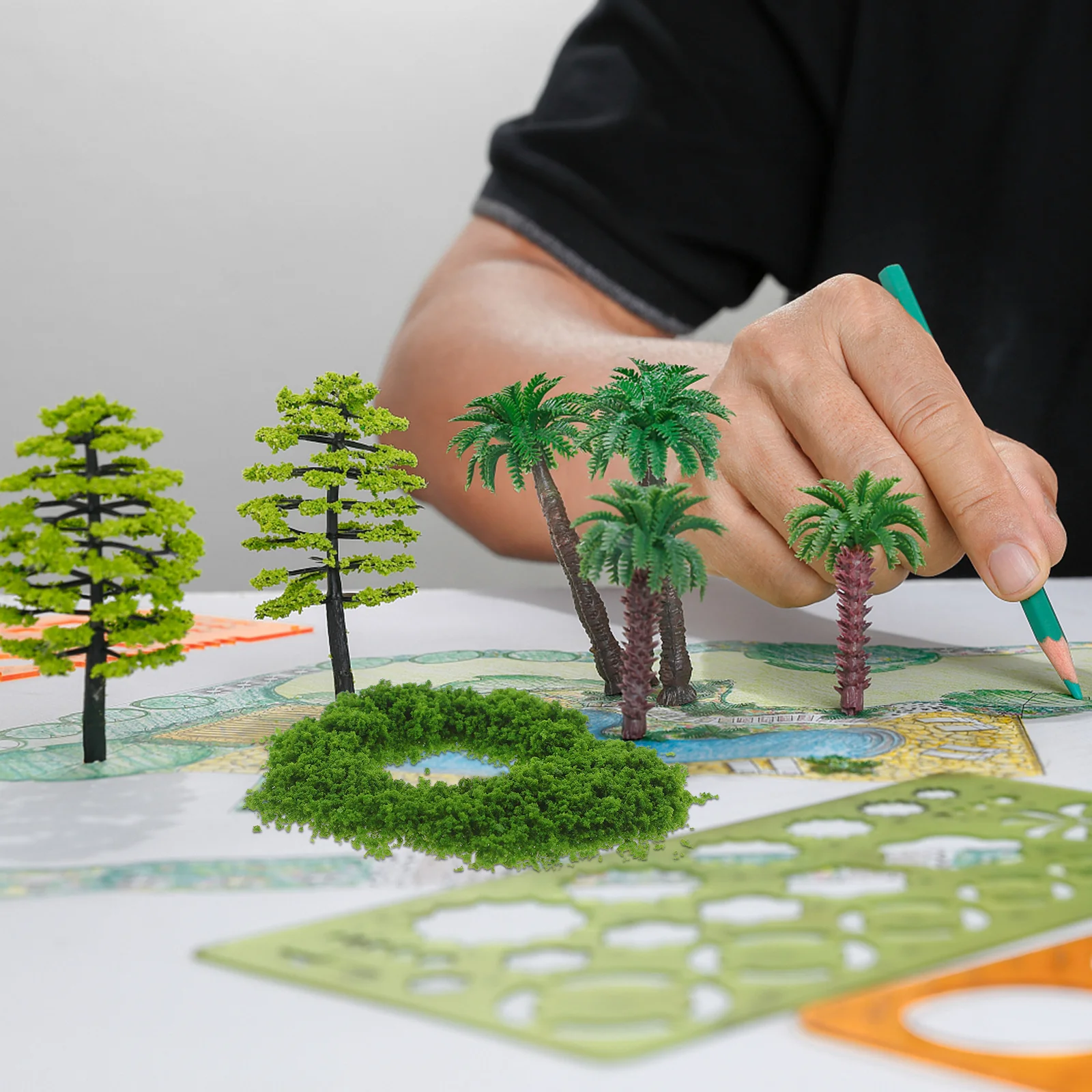 3 أكياس مسحوق شجرة الإسفنج واقعية العشب خلع الملابس مبعثر DIY بها بنفسك طاولة الرمل مشهد قاعدة المواد تخطيط المشهد ديكور #1