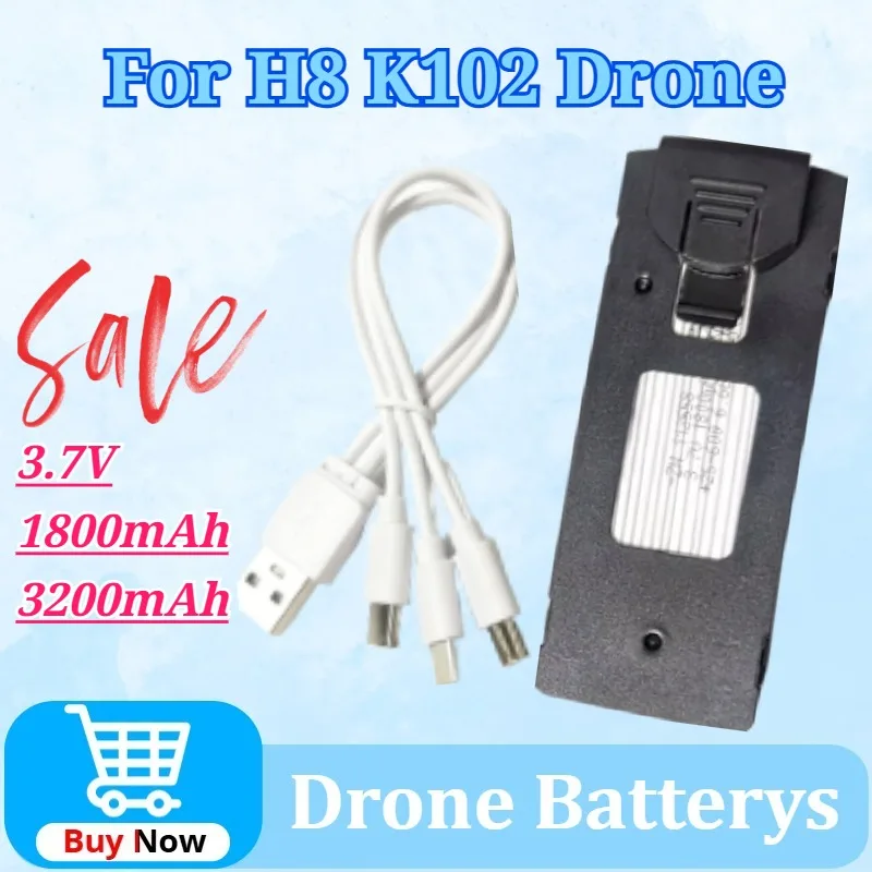 

For H8 K102 Drone 3.7V 1800mAh/3200mAh Rechargeable Li-ion Battery Drone Backup Battery Modular Quadcopter Accessorie