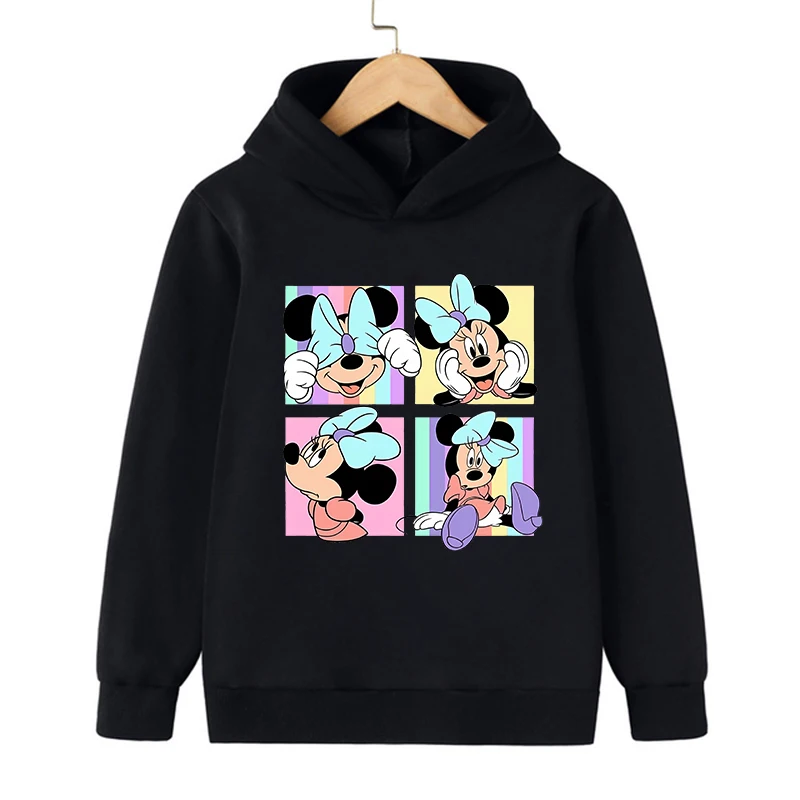 Anime Cartoon Children Cool Y2K 90s Cute Manga Disney Mickey Minnie Mouse Hoodie Clothes Kid Girl Boy Sweatshirt Hoody Baby Top