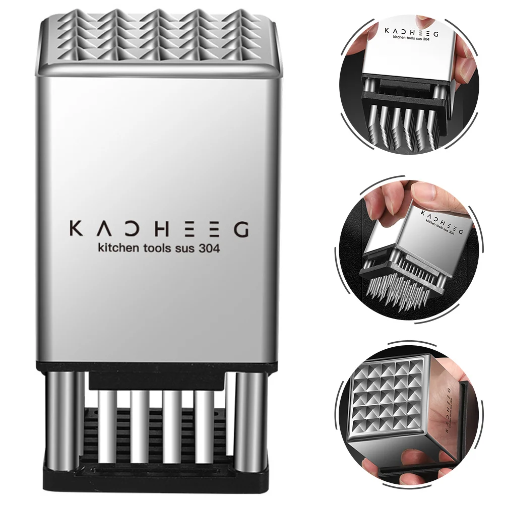 

Kitchen Mallet Stainless Steel Meat Hammer Heavy Duty Tenderizer Machine Tteokme Steak