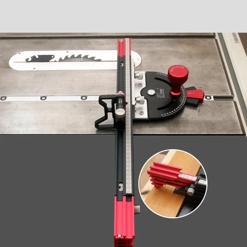 Table Saw Miter Gauge Extend Fence Aluminum Adjustable Angle Miter Gauge for Woodworking Bench Table Circular Saw Trim Router