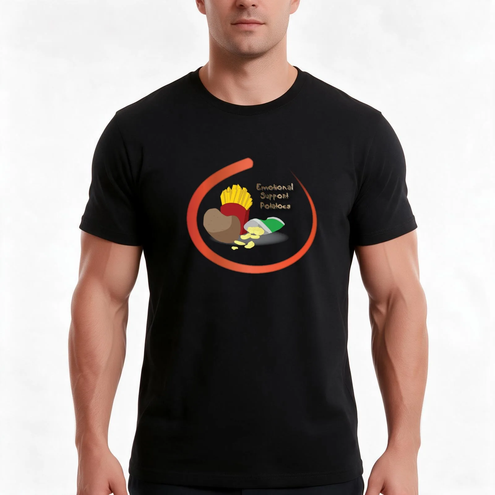 Emotional Support Potatoes T-Shirt Summer Casual Cotton Tee Oversized Streetwear Tops Vintage Graphic Print Unisex Men Women