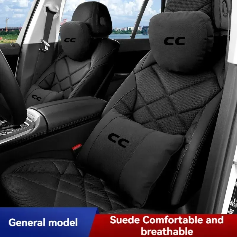 

Adjustable Car S Level Neck Pillow Seat Headrest Lumbar Support Pillow Spine Protect with logo For VW Volkswagen CC Car