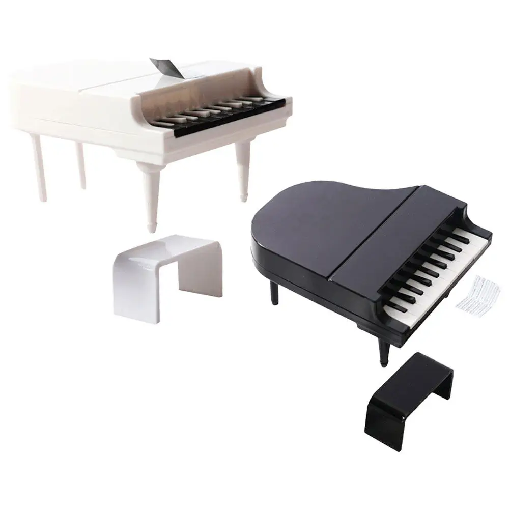 

2 комплекта миниатюрных фортепиано-стульев для кукольного домика, износостойкий полипропилен, изысканный декор для мебели