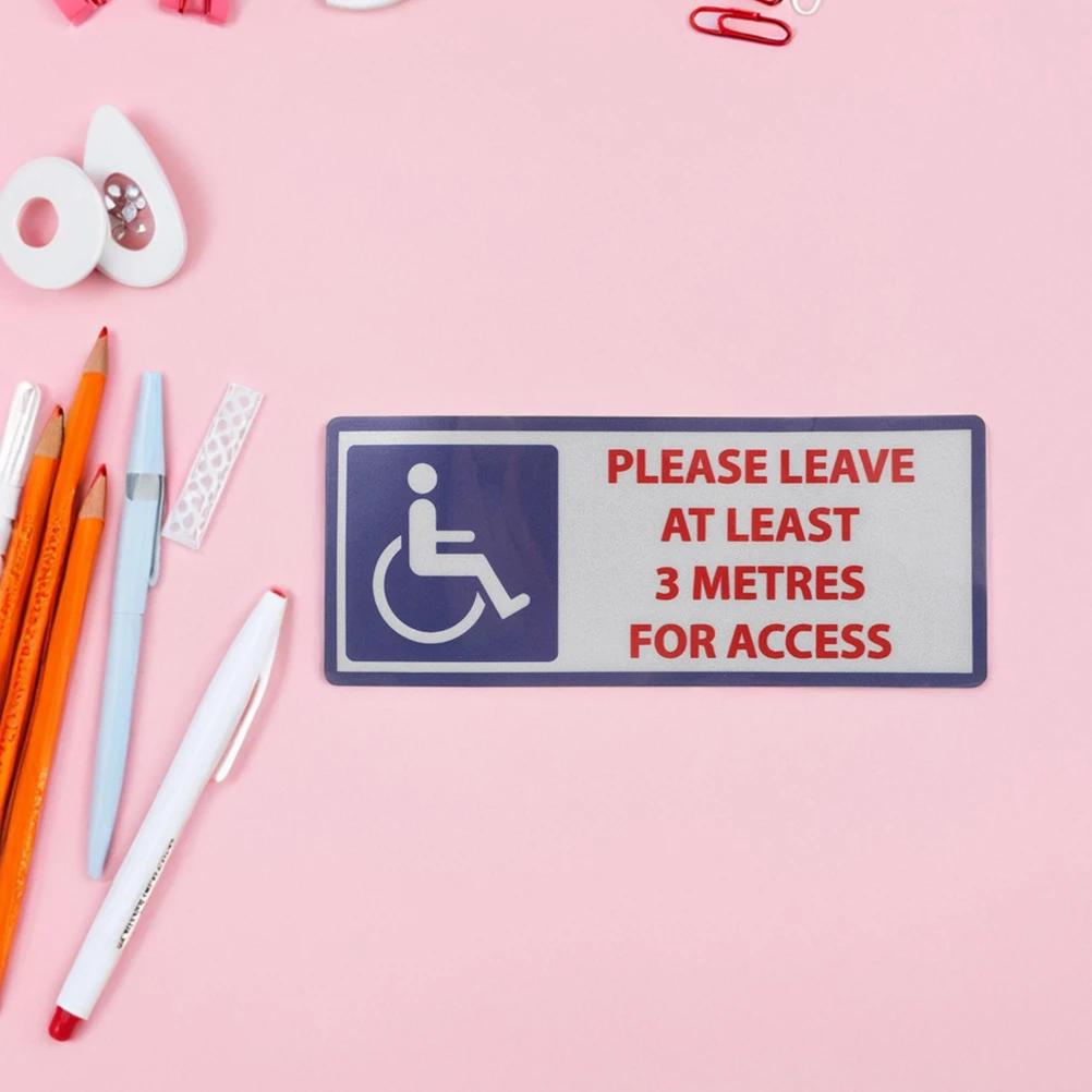 4Pcs Handicap Keep Away Warning Reflective Stickers Adhesive Safety Decals for Disabled People and Public Places