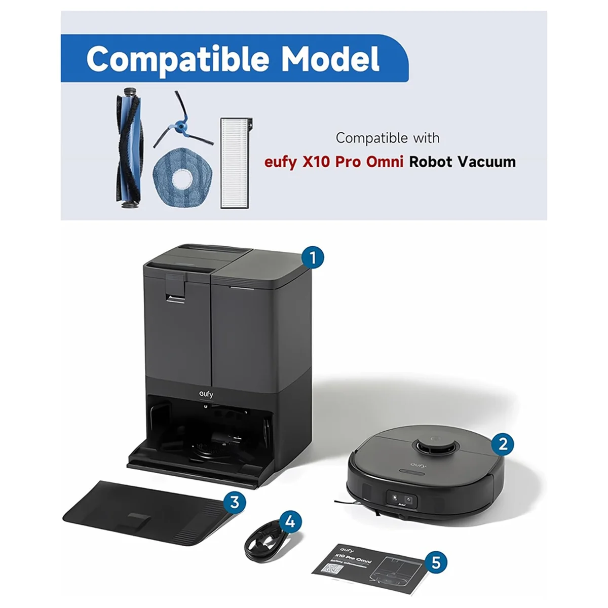 X10 Pro 옴니 로봇식 진공 청소기용 FZFZ 교체 부품 - 더 나은 청소 성능을 위한 품질 액세서리