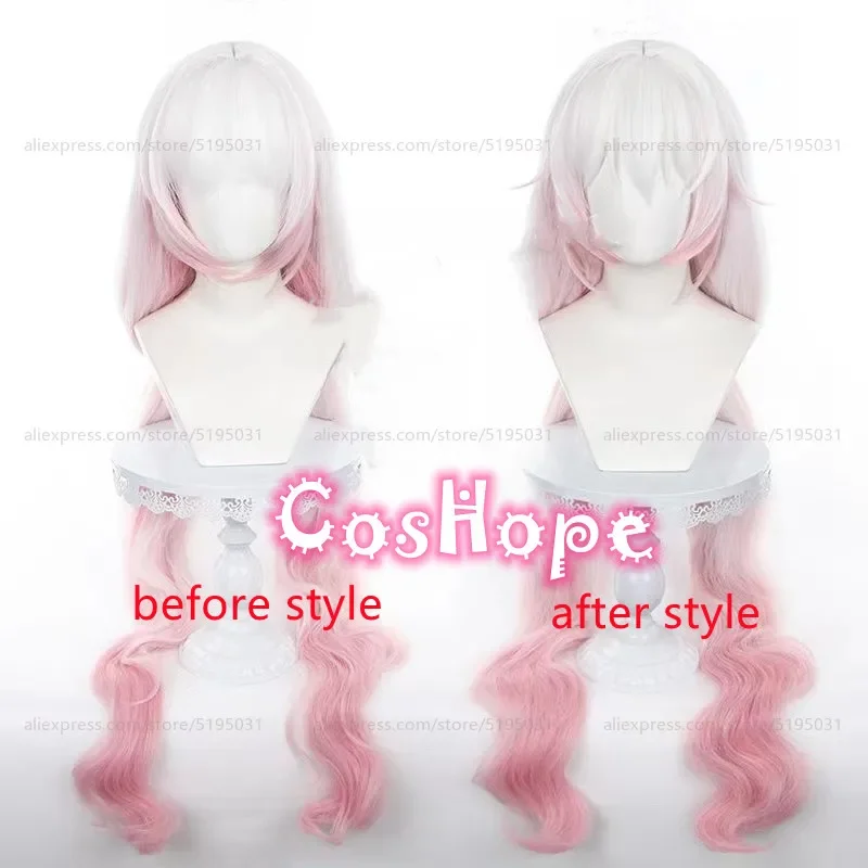 Theresa Apocalypse Cosplay Wig 125cm Silver White Pink Gradient Wig Cosplay Anime Heat Resistant Synthetic Wigs