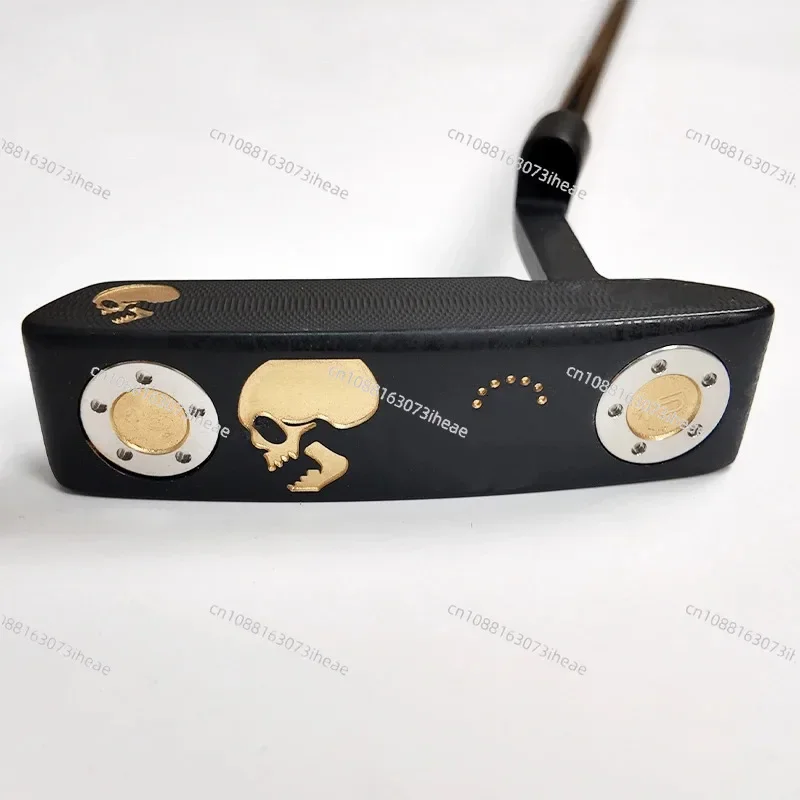 

2024 New Golf Putter - Special Skull Design Newport 2.5 Style Gold Plated Straight Blade