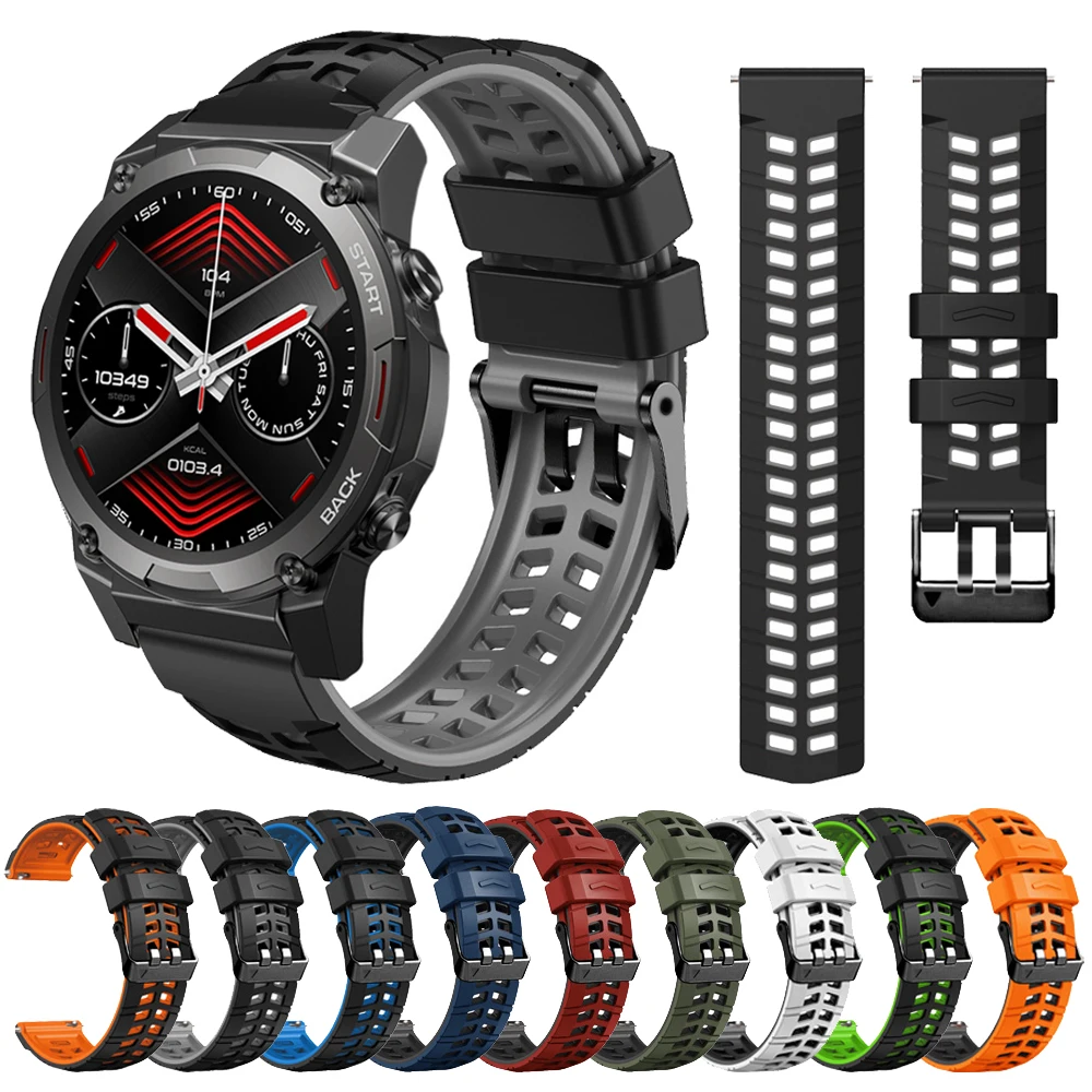 22mm Silicone Strap For Zeblaze Vibe 7 Pro Strap Smart Watch Band Wristband Bracelet For Zeblaze Stratos2 Stratos 2 Watchband