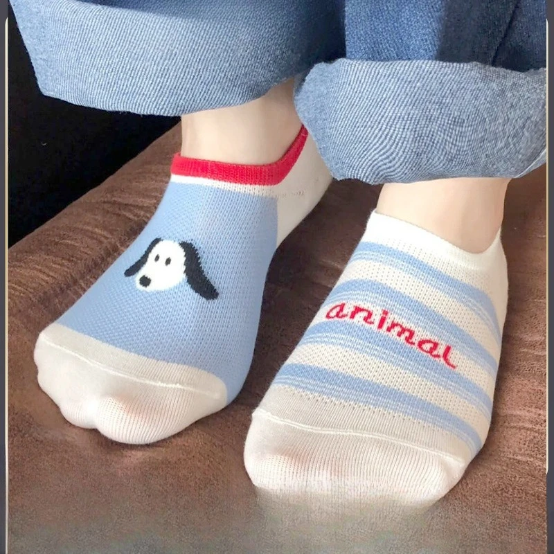 

Five pairsColorful Striped Letter Ankle Socks Casual Cartoon Socks for Women Men