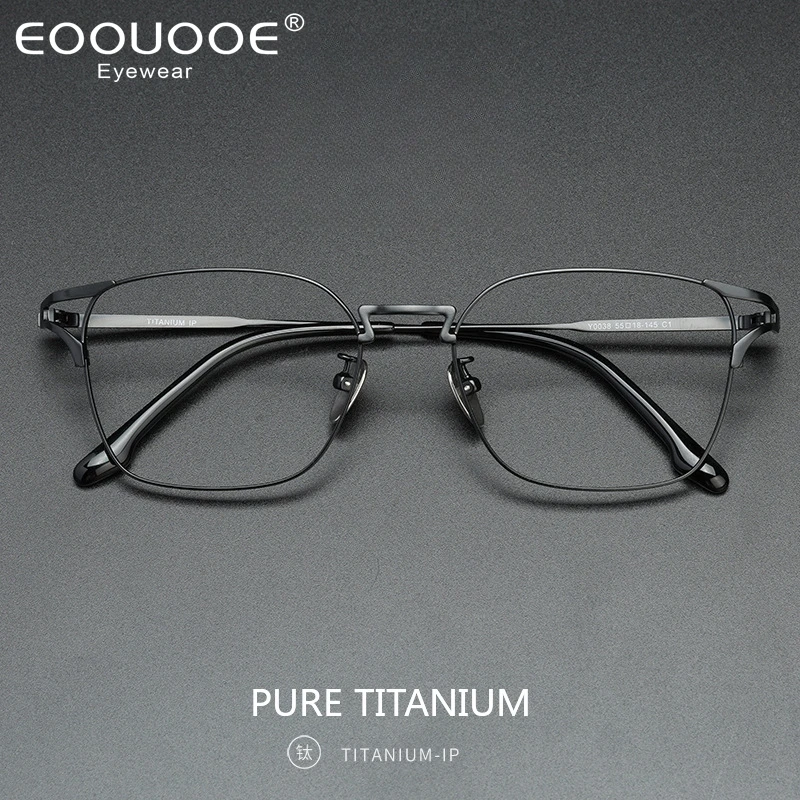 Japanese Handmade Ultralight Pure Titanium Glasses Frame Men Business Square Eyeglasses Women Spectacle Eyewear Gafas Designer