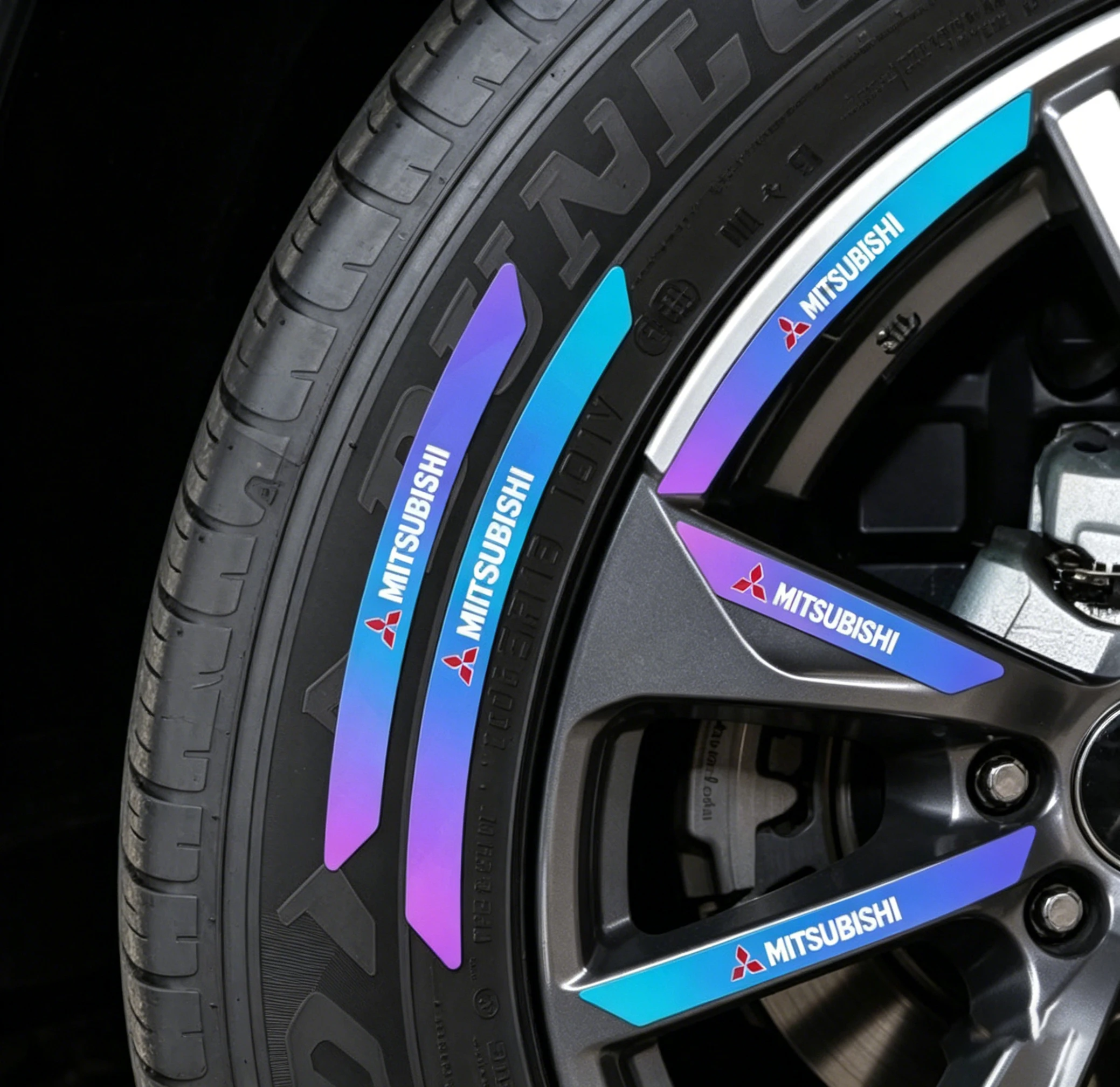 

10/20Pcs Car Wheel Reflective-Stickers Tire Warning-Stickers For Mitsubishi 9 Ralliart EX ASX L200 Colt Outlander Pajero Lancer