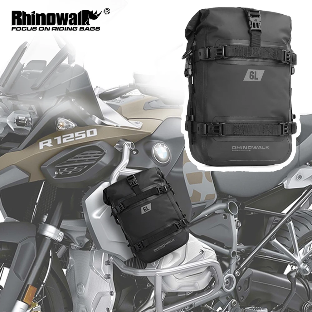 Rhinowalk Motorcycle Bumper Bag 6L Waterproof Frame Crash Bars Bumper Repair Tool Placement Pack Motor Tank Pannier Luggage Bag