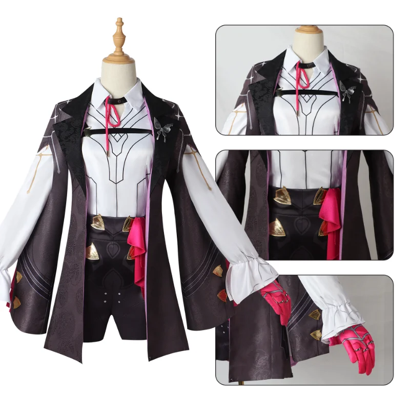 Kafka Anime Fantasia de Cosplay Feminina, Honra: Trilho Estrela, Doce Adorável Uniforme de Combate, Festa de Halloween, Roupas de RPG, Roupa