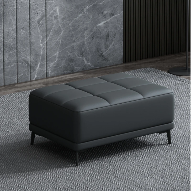 Living room Leather Low stool lazy module sofa design puffs footstool Entrance Shoe bench modern soft ottoman End of bed bench