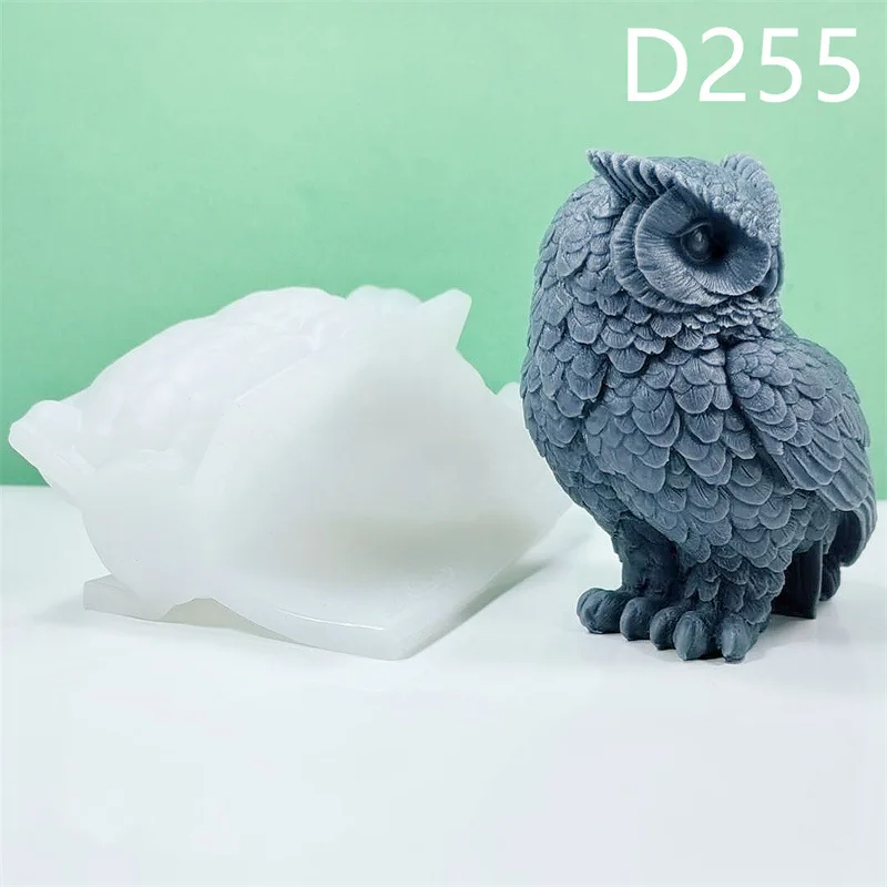 Large Owl Silicone Mold Gypsum form DIY Handmade Plaster Candle Ornaments Handicrafts Mold Hand Gift Making Kitchen Accessories