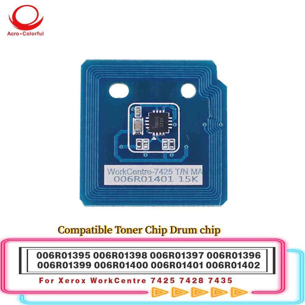 006R01395 006R01398 006R01397 006R01396 Toner Chip For Xerox WorkCentre 7425 7428 7435 Printer Cartridge Refill