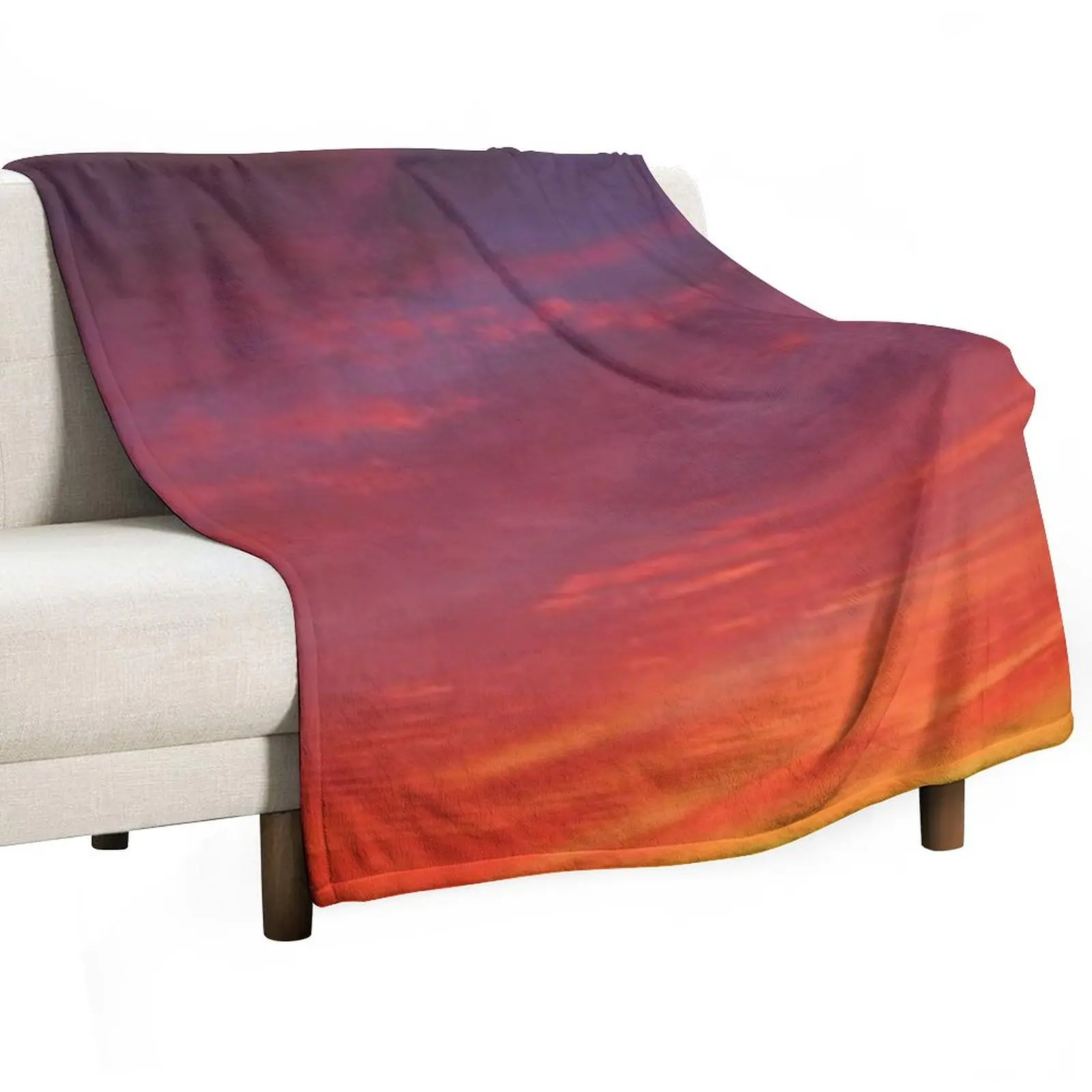 Orange and Purple Sunrise Throw Blanket Fashion Sofas Soft Plaid Hairys Weighted Soft Plush Plaid Luxury Throw Blankets