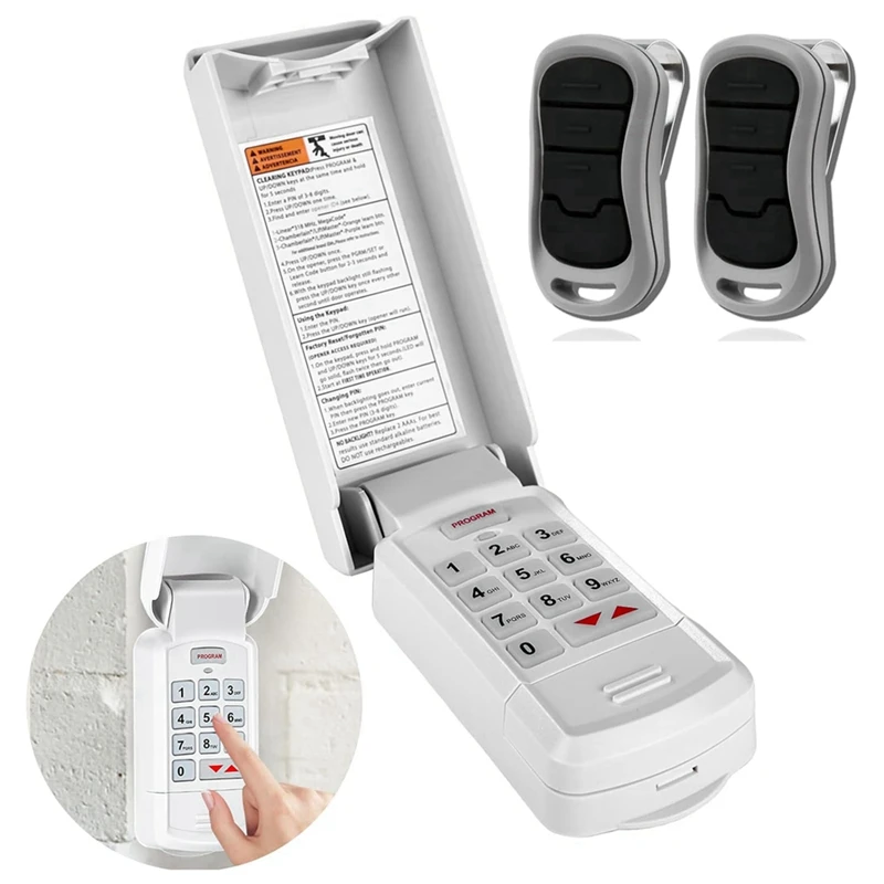 GK-R Garage Door Opener Keypad And 2 Pack G3T-R 3-Button Remote, For Genie Intellicode Technology And Overhead Opener Durable