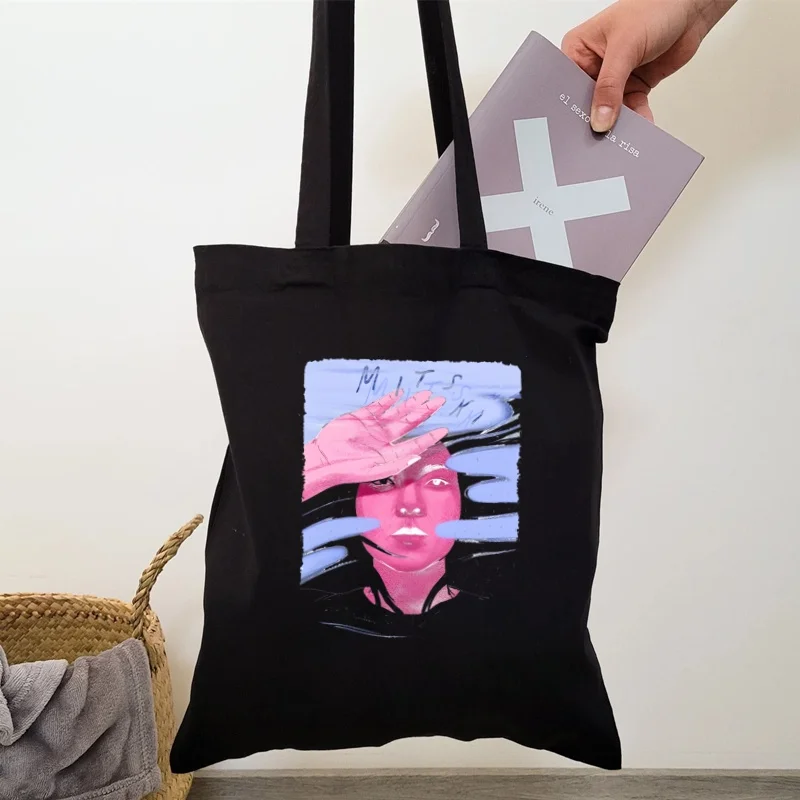 Сумка-тоут Mitski женская для путешествий, саквояж для покупок, портативная складная черная вместительная сумочка на плечо