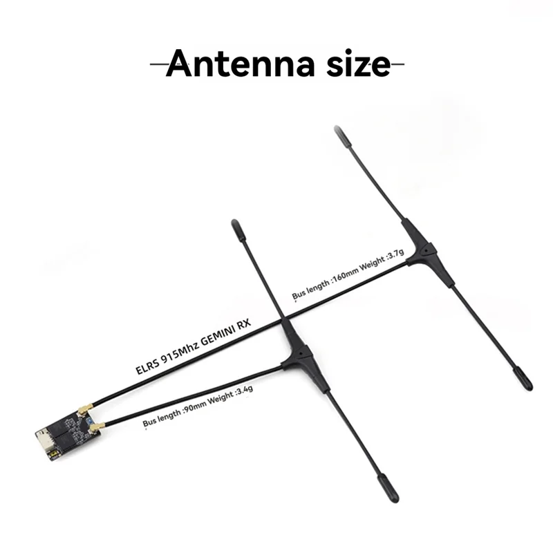 -FDDT ELRS GEMINI RX Dual Receiver 915Ghz 150Mm & 90Mm Antennas Forenhanced RC FPV Drone Racing Performance