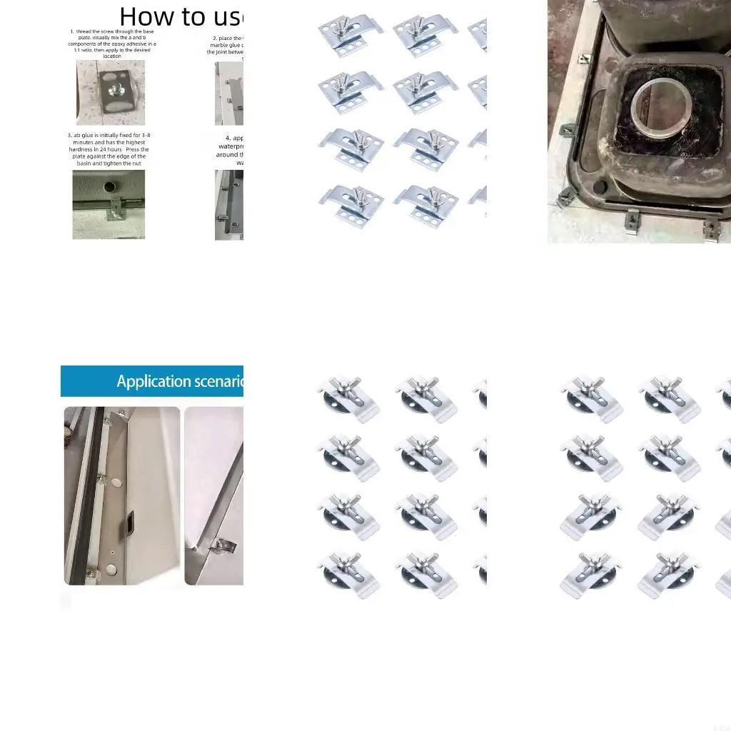 L43A Rustproof Metal Fasteners 12 set for Installing Stone Undermount Bathroom Sinks