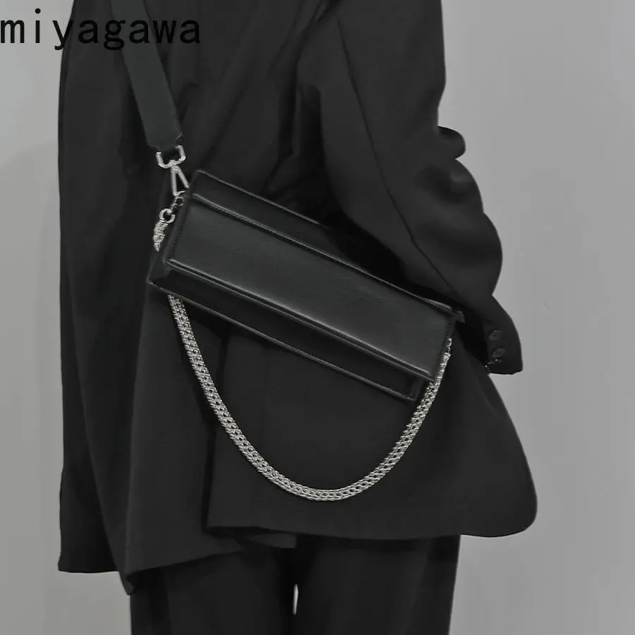 Miyagawa 2023 New Niche Design Versatile Large Capacity Simple and Long Crossbody Small Square Bag Elegant Korean Women Handbag