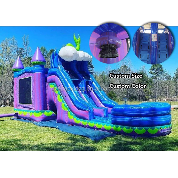 

Commercial Bounce House Large PVC Inflatable Bouncy Castle Combo Outdoor Jumping Castle Water Slide Pool with Blower for Kids