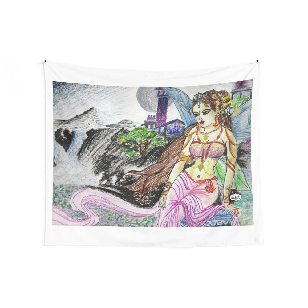 Fairycore - Fairy Goddess - Fae - Fairie Fey Fantasy World Tapestry Aesthetic Room Decors Wall Decorations Tapestry