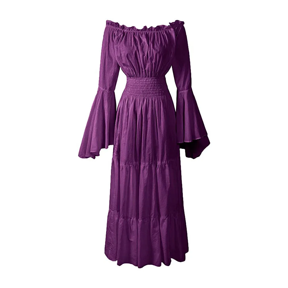 Medieval Ladies Long Dr loween Par Cotail Stage Performance Cosplay Costume Women's Faion Ethnic Stage Costume