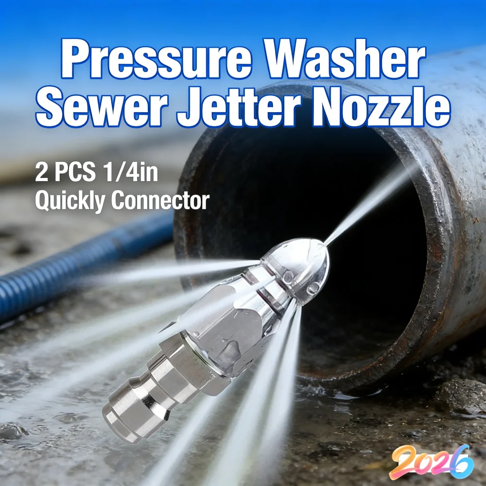 

2 шт. насадки для прочистки канализации под давлением, 1/4 дюйма, быстроразъемные, для сильных загрязнений