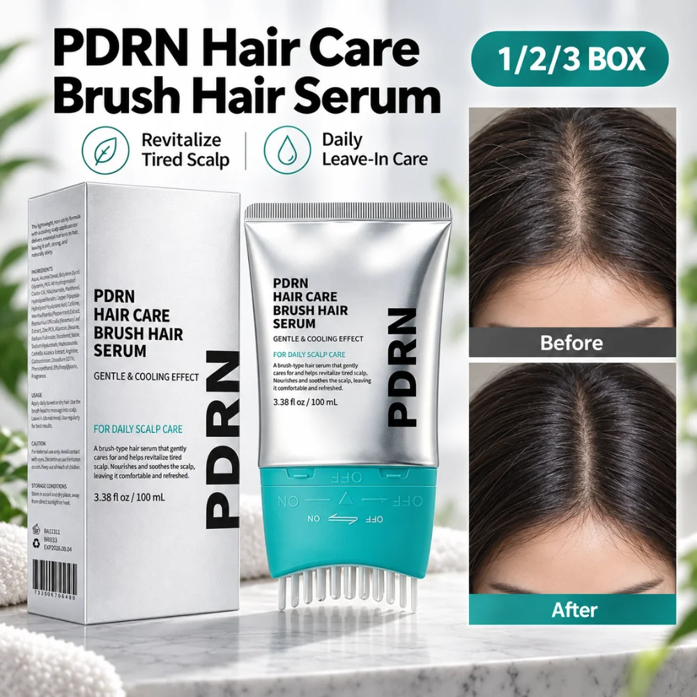 Cooling Scalp Serum 100ml Leave In Hair Root Essence Fast Absorbing Non Greasy Formula with Built In Comb Applicator Daily Care