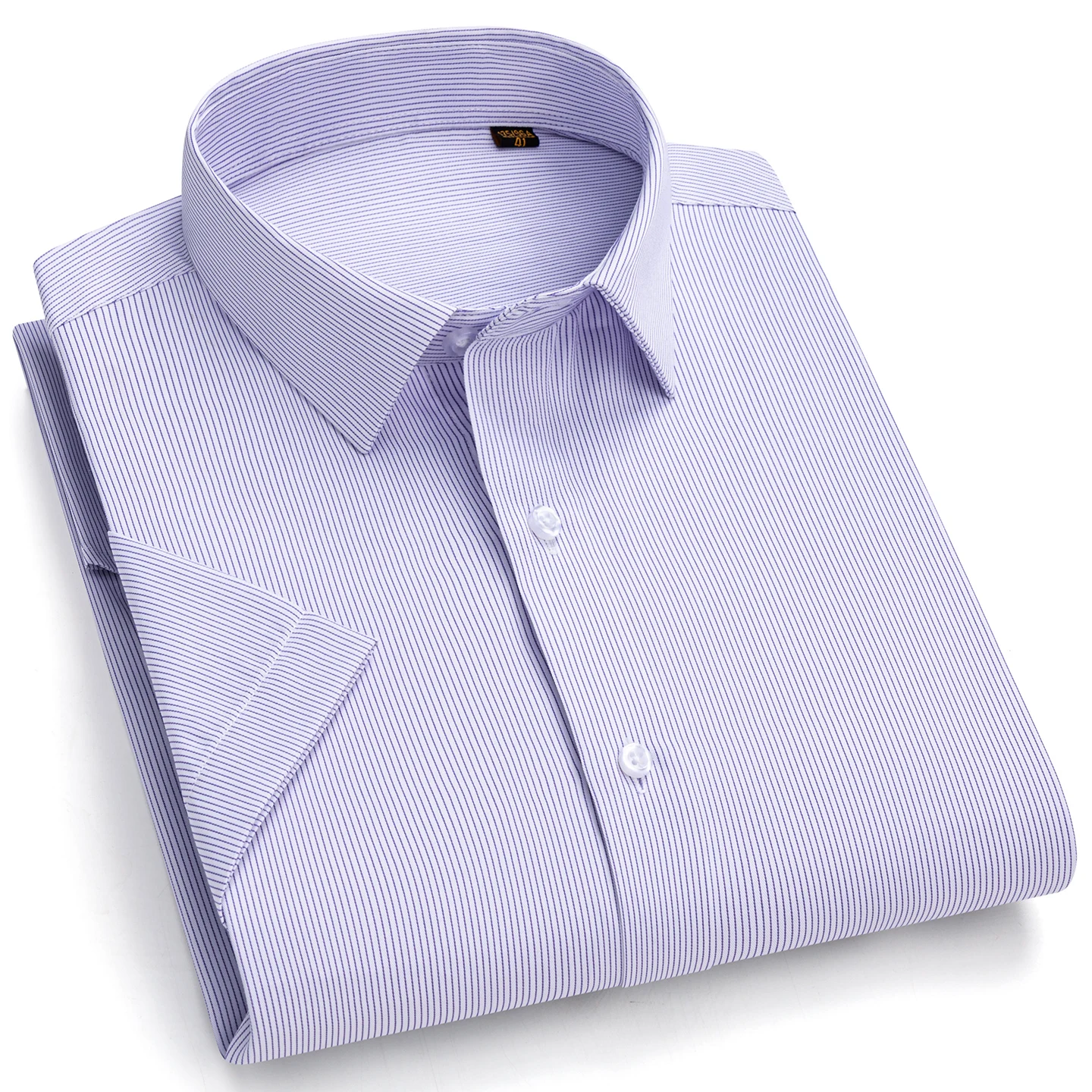 New in shirt plus size 6XL summer cotton plaid short sleeve shirts for man slim fit formal plain shirt soft thin elegant clothes