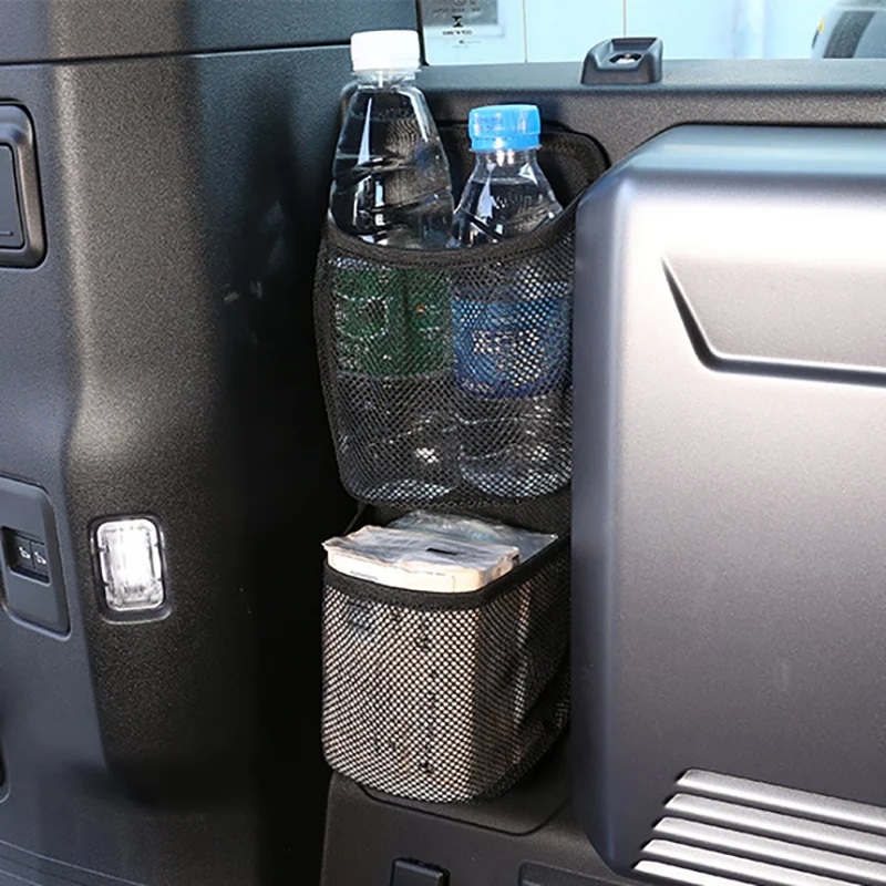 

For Land Rover Defender 110 2020 Car Styling Fabric Black Trunk Side Storage Mesh Bag Storage Bag Car Accessories
