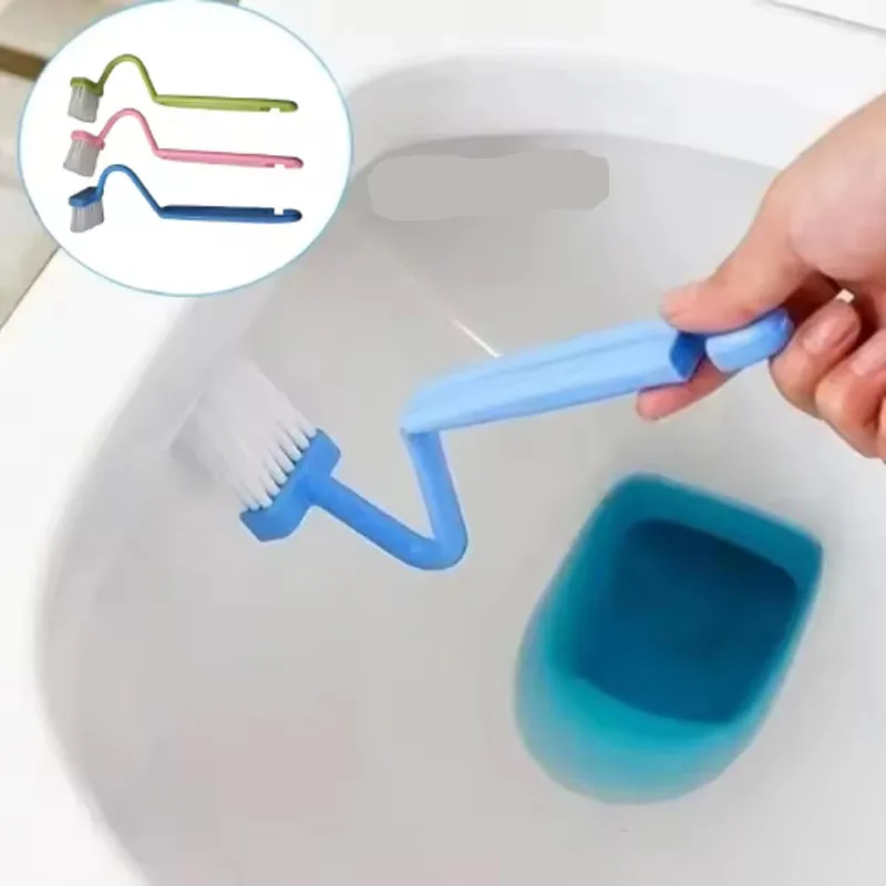 Gebogene Toilettenbürste mit langem Griff, WC-Reinigungsbürsten, Haushalts-Tiefenreinigungswerkzeuge, Badezimmer-Zubehör