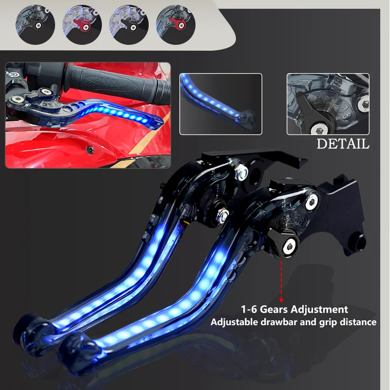 

2024 Motorcycle CNC Short Brake Clutch Levers Handlebar Light-up Turn Signal Light Handle Grip For YZF-R1 YZF-R6 YZF R1 R6 yzf