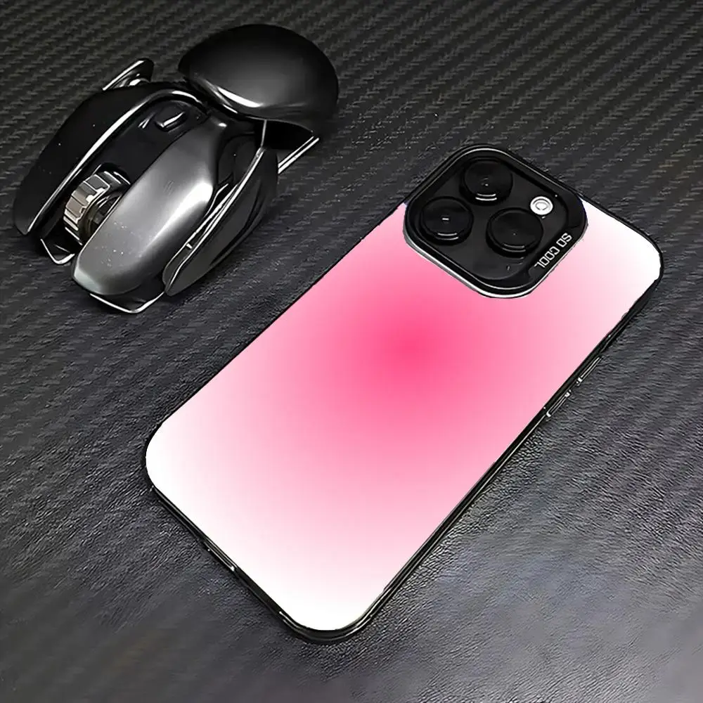 

Gradient pink design phone case for iPhone 16 15 14 13 12 11 Pro/ Max/Plus shock-proof rear cover anti-fingerprint