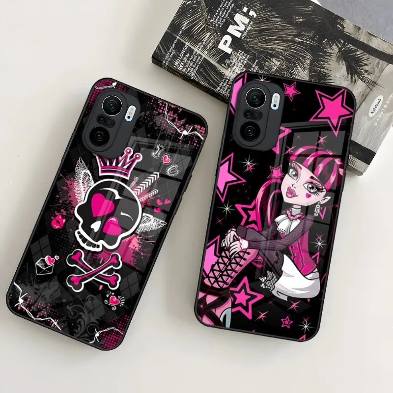 M-Monsters High Girl A-ccessories Phone Case Glass For Xiaomi 13 11 12X 10 12Pro Lite Poco F3 Redmi Note 10 9 8 Pro 9T 9A X3Pro