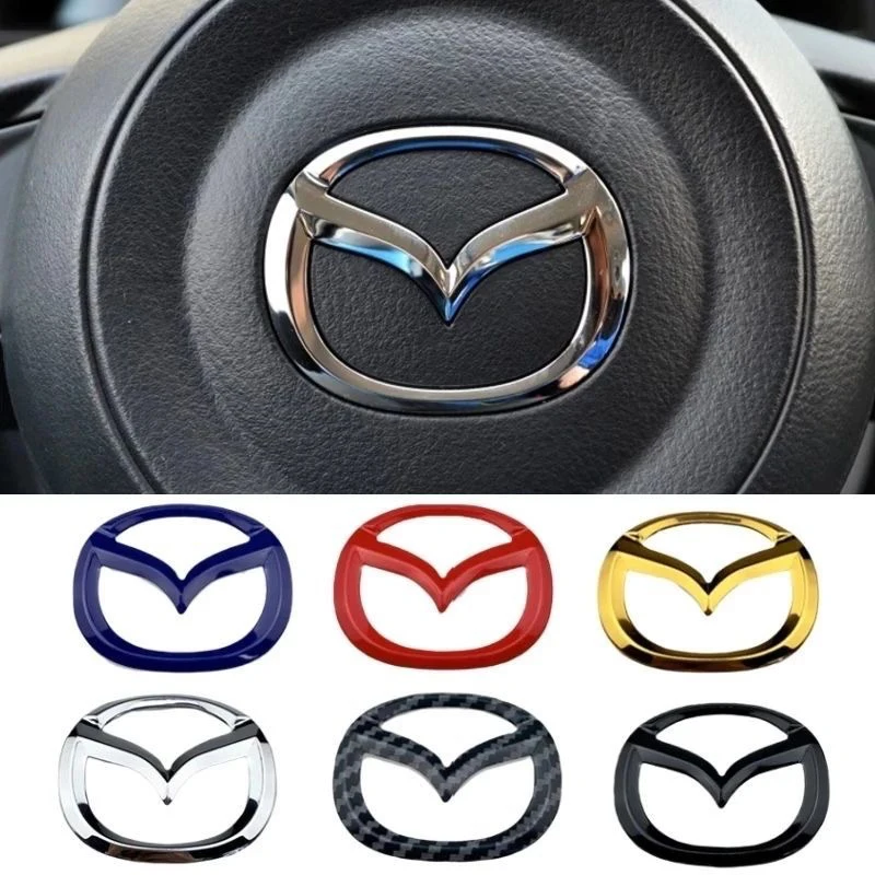 Car Steering Wheel Sticker for Mazda 3 Axela 6 Atenza CX-5 2 Demio CX-3 CX-30 MX5 CX30 Emblem Decal Badge Decoration Accessories