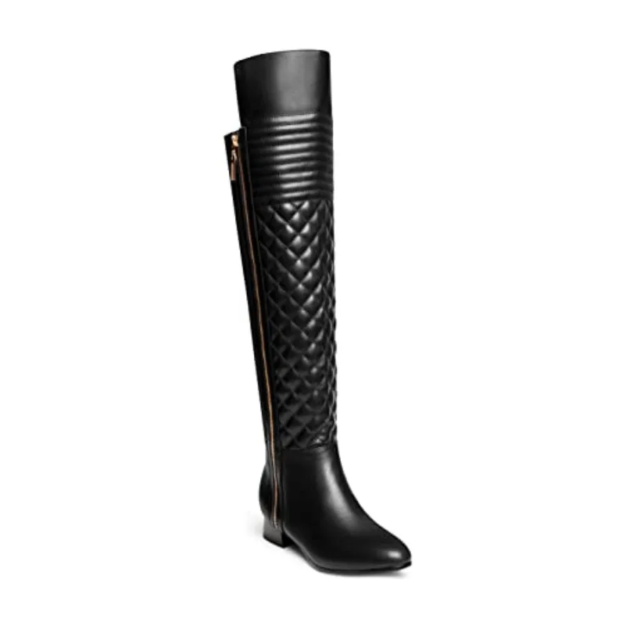 ANN CREEK Botas por encima de la rodilla para mujer, modelo 'Miller', con diseño de moda, parte delantera acolchada y parte trasera elástica