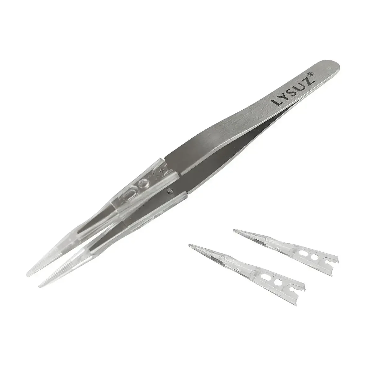 LYSUZ Achromatic Gemstone Tweezers With Transparent Plastic Tip For Jewelry Diamond Jewelry Photography