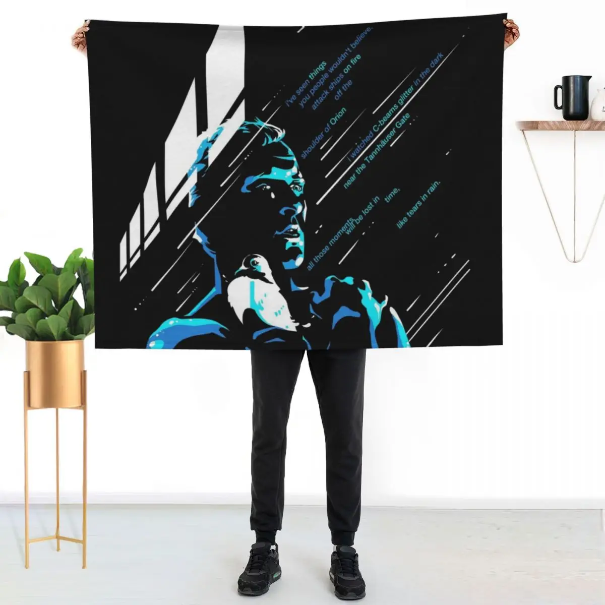 like tears in rain Throw Blanket Cute Plaid Tourist Sleeping Bag Custom Blankets