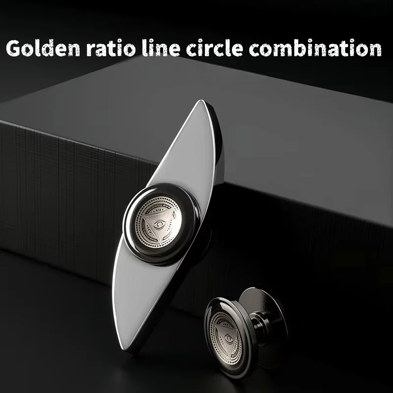 Metal Eye Spinning Top Fingertip Gyro Two Leaf  EDC Fidget Toy Anxiety and Autism Relief Spinner Office Desk Toy For Adult Gift