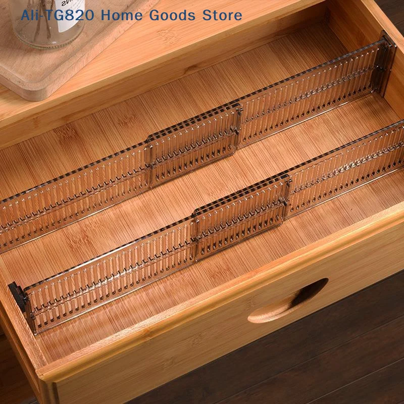 [TG820]2pcs/set Adjustable Clapboard Drawer Divider Partition DIY Durable Storage Organiser Wardrobe Closet Punch-free Separator