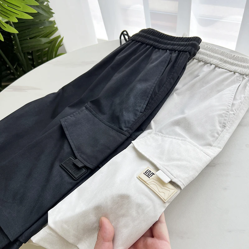 Estate Casual Loose Fit orts Cinque-ket Workwear Sle ex Pantaloni sportivi per il tempo libero in vita elastica per uomo e donna