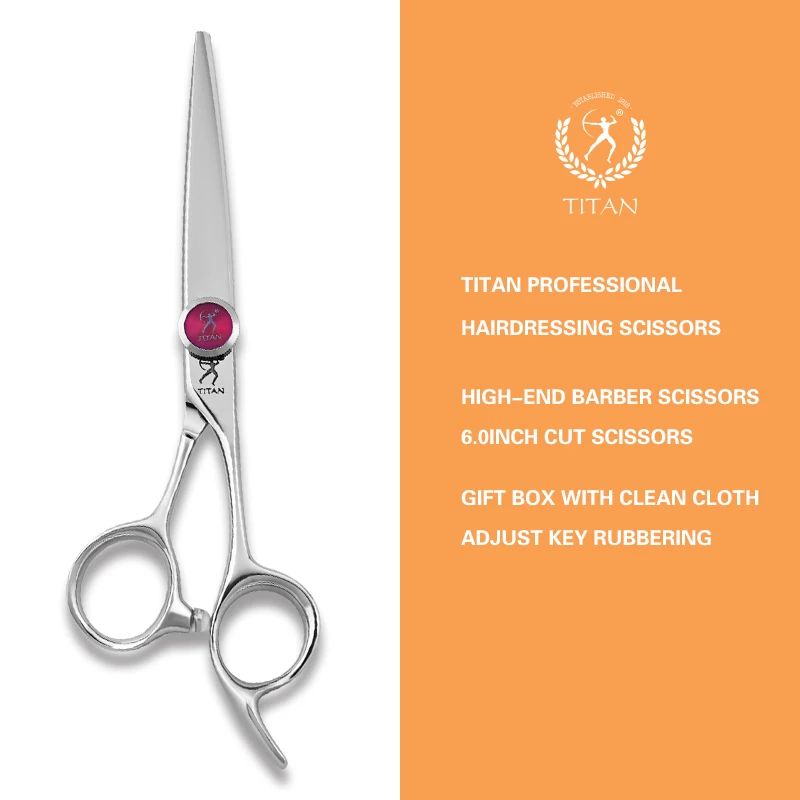 TITAN professional barber scissors hairdressing cut hair shear high-end vg10 steel 6inch