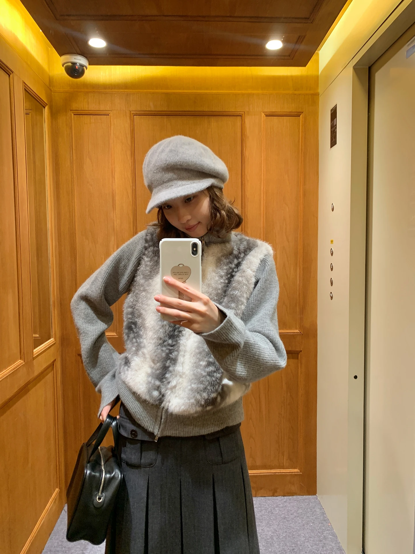 

Модная текстурированная куртка-пэчворк с меховой отделкой, имитация двухслойной верхней одежды, зимнее пальто для женщин