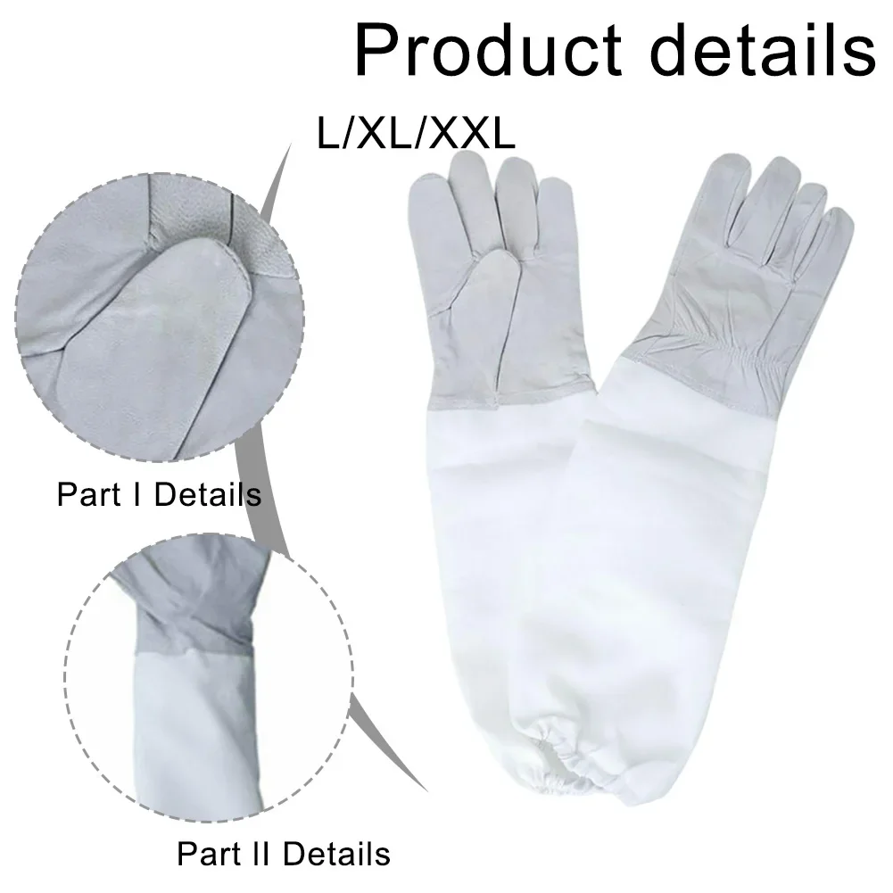 Bee Protection Long Sleeve Gardening Thickened Goatskin Breathable Cotton Reinforced Cuffs Soft Leather Comfort